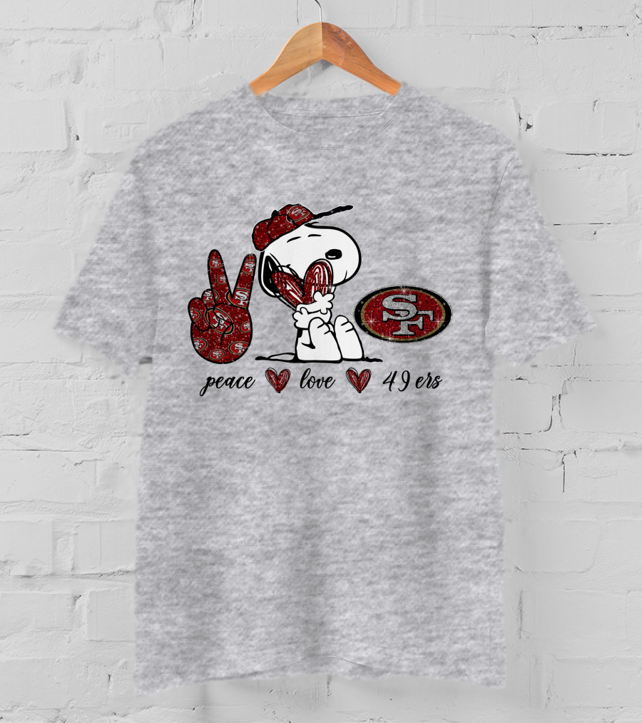 Peace Love San Francisco 49ers Snoopy SF T-Shirt