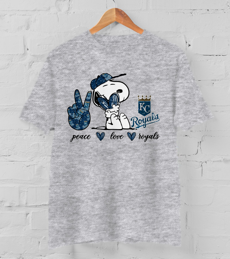 Peace Love KC Royals Snoopy T-Shirt