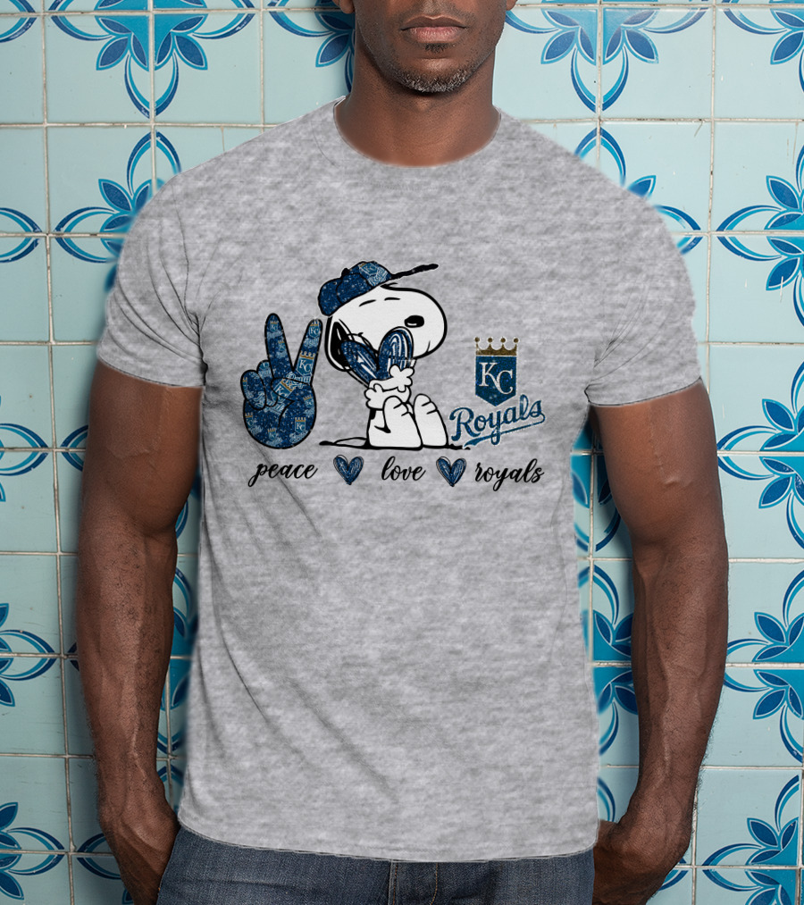 Peace Love KC Royals Snoopy T-Shirt