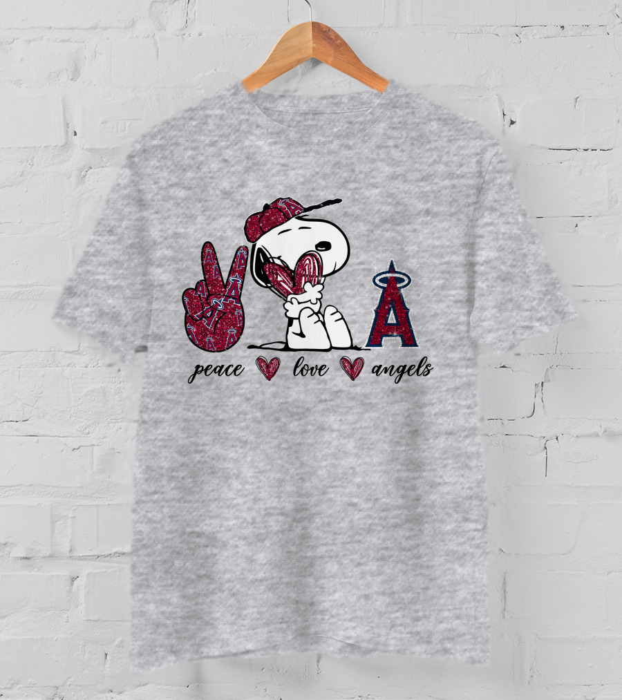 Peace Love Los Angeles Angels Snoopy T-Shirt