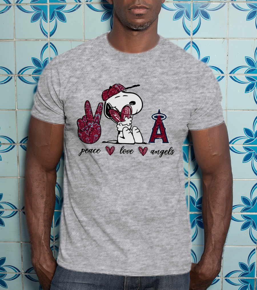 Peace Love Los Angeles Angels Snoopy T-Shirt