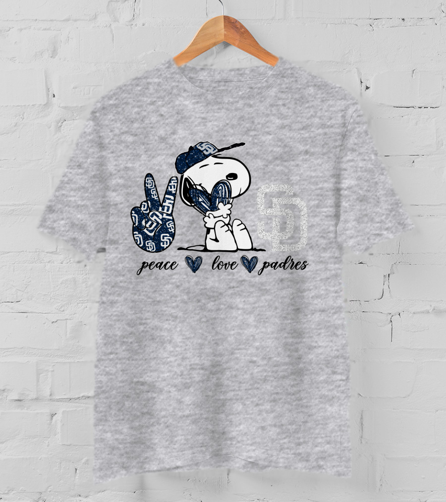 Peace Love San Diego Padres Snoopy SD T-Shirt