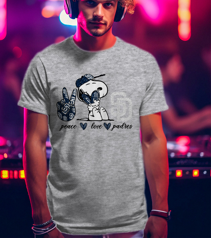 Peace Love San Diego Padres Snoopy SD T-Shirt