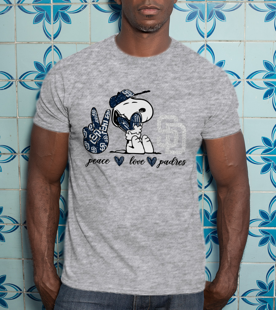 Peace Love San Diego Padres Snoopy SD T-Shirt