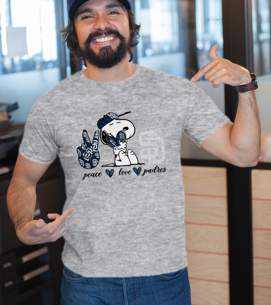 Peace Love San Diego Padres Snoopy SD T-Shirt