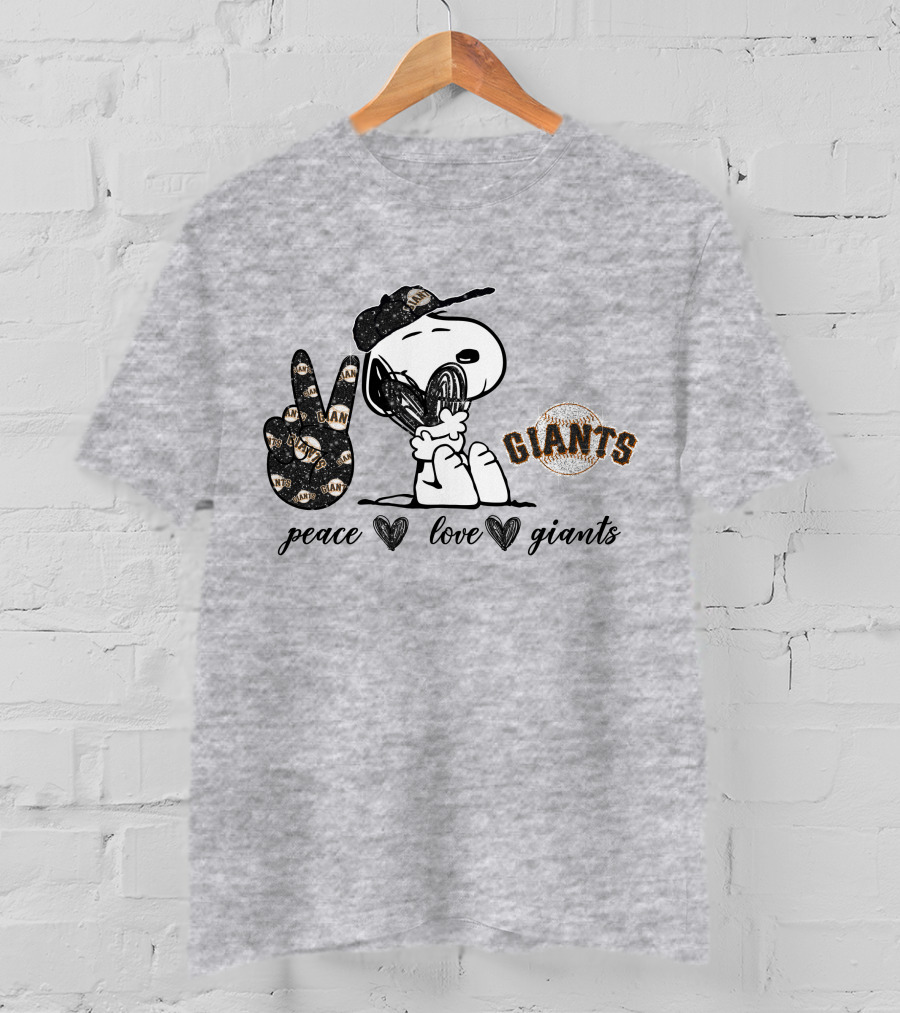 Peace Love San Francisco Giants Snoopy T-Shirt