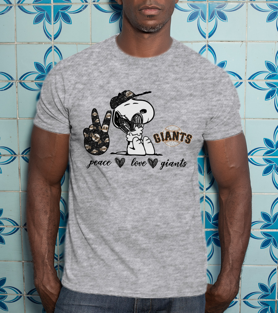 Peace Love San Francisco Giants Snoopy T-Shirt