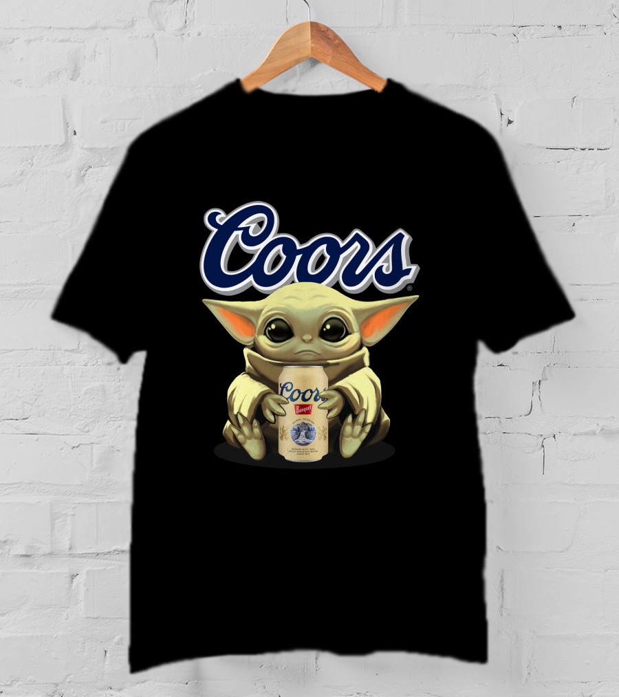 Coors Baby Yoda Holding Coors Banquet Beer Can T-Shirt