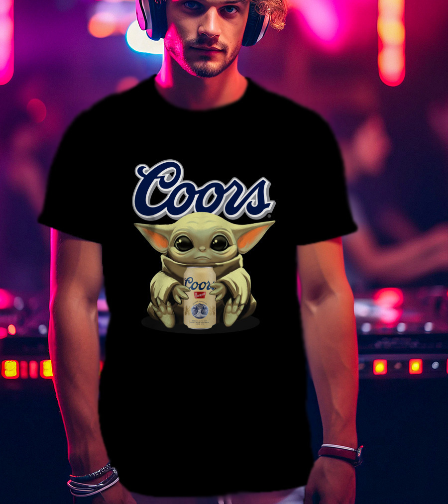 Coors Baby Yoda Holding Coors Banquet Beer Can T-Shirt