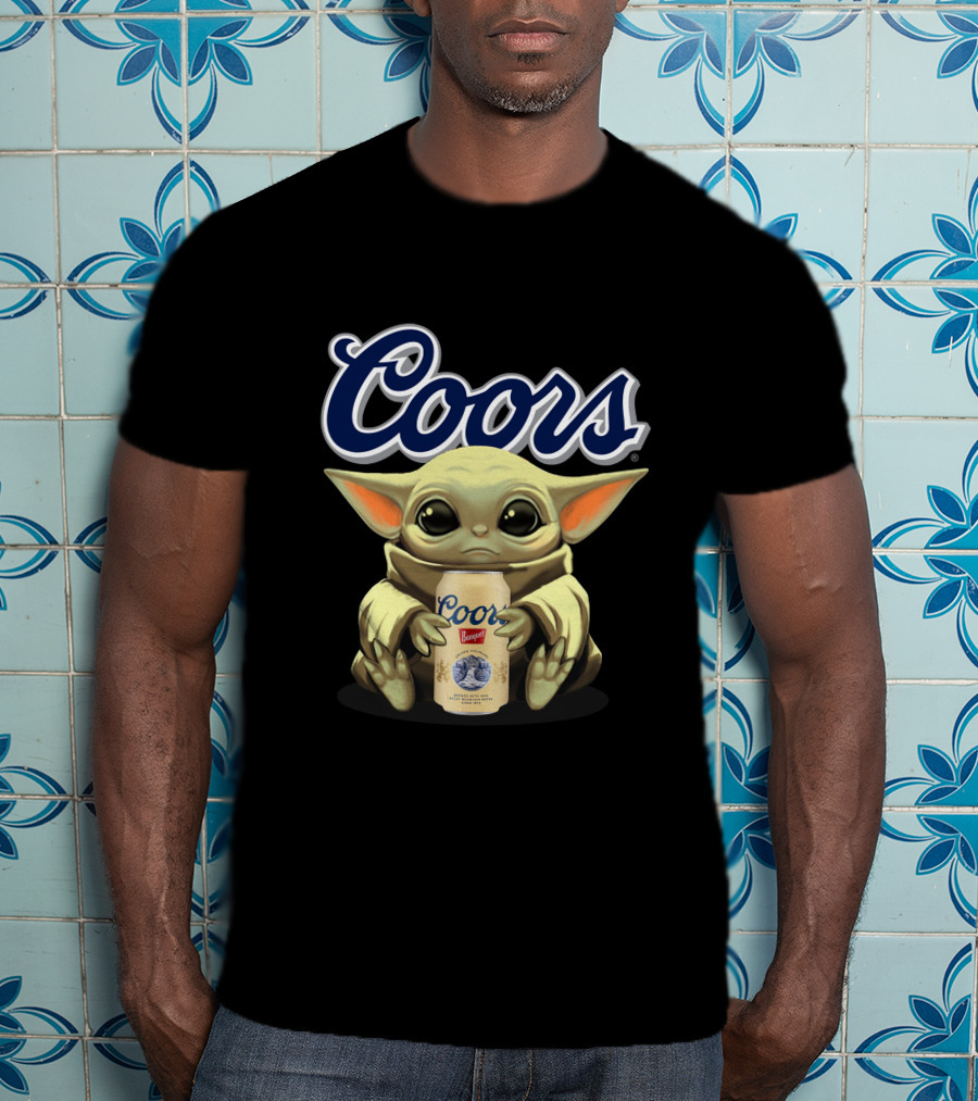 Coors Baby Yoda Holding Coors Banquet Beer Can T-Shirt