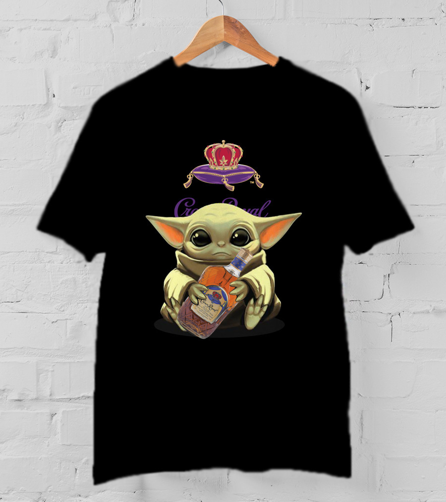 Yoda Holding Crown Royal Bottle T-Shirt