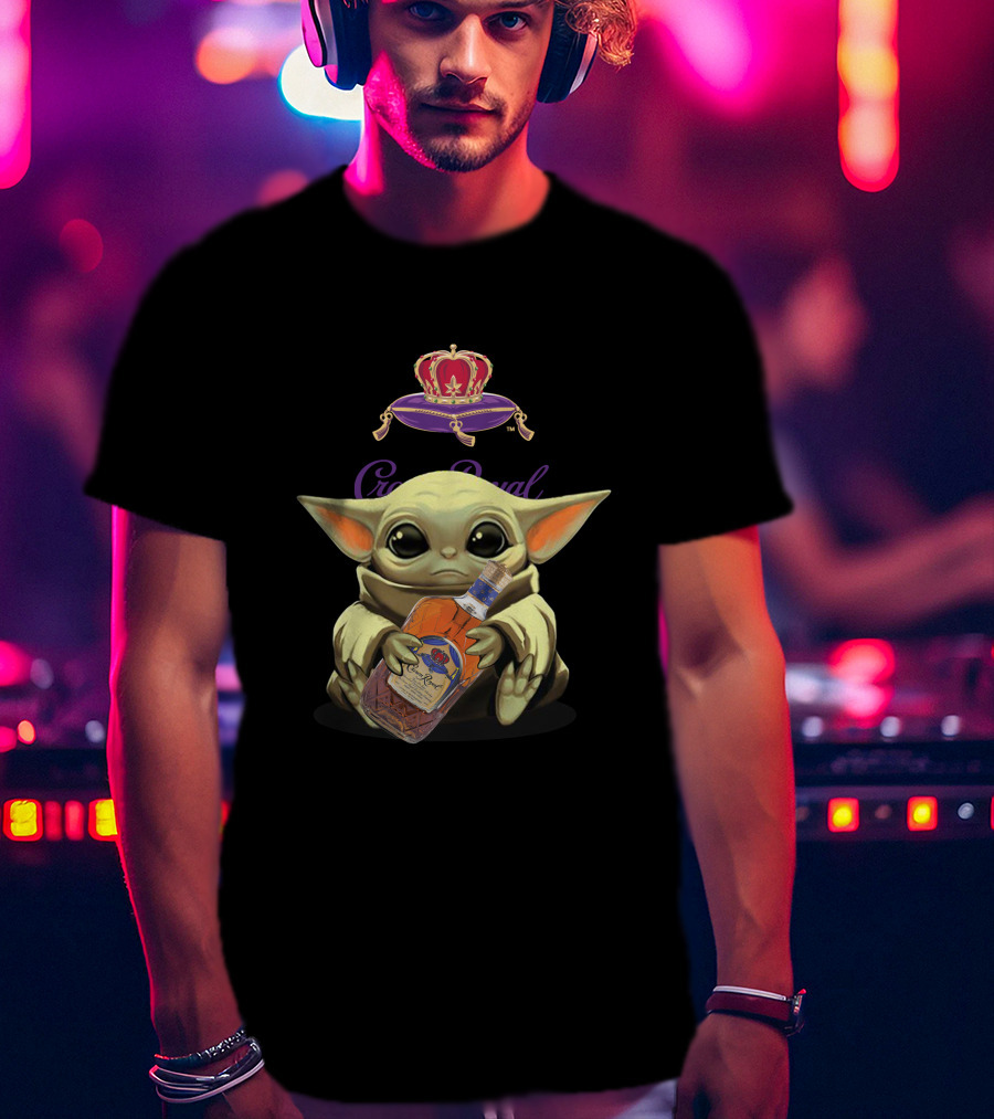 Yoda Holding Crown Royal Bottle T-Shirt
