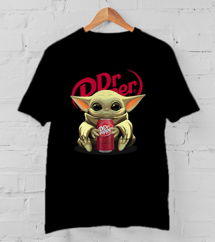 Dr Pepper Grogu Cuddling Iconic Soda T-Shirt