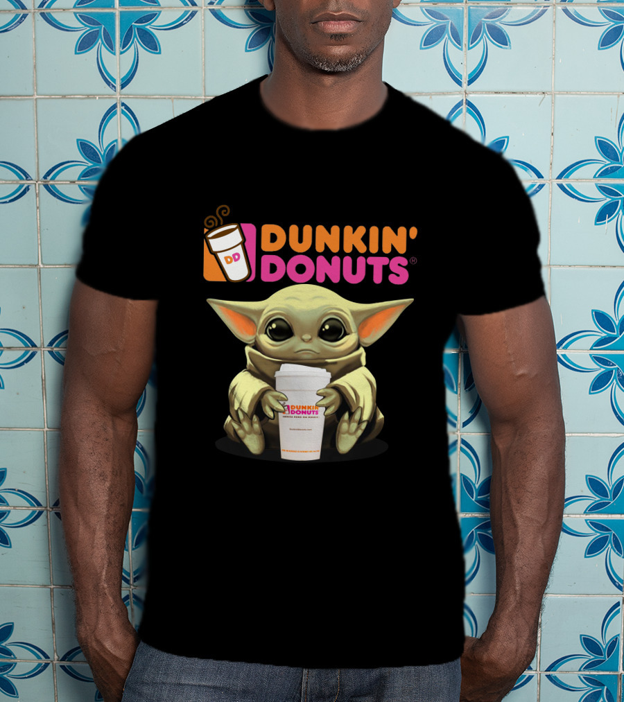 Dunkin Donuts Yoda Holding Coffee Cup T-Shirt