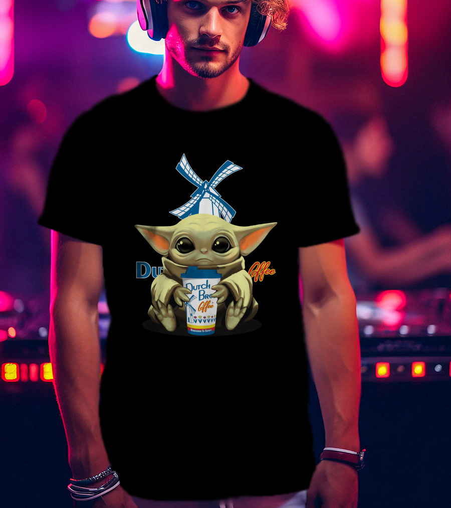 Dutch Bros Coffee Yoda With Windmill Cup T-Shirt
