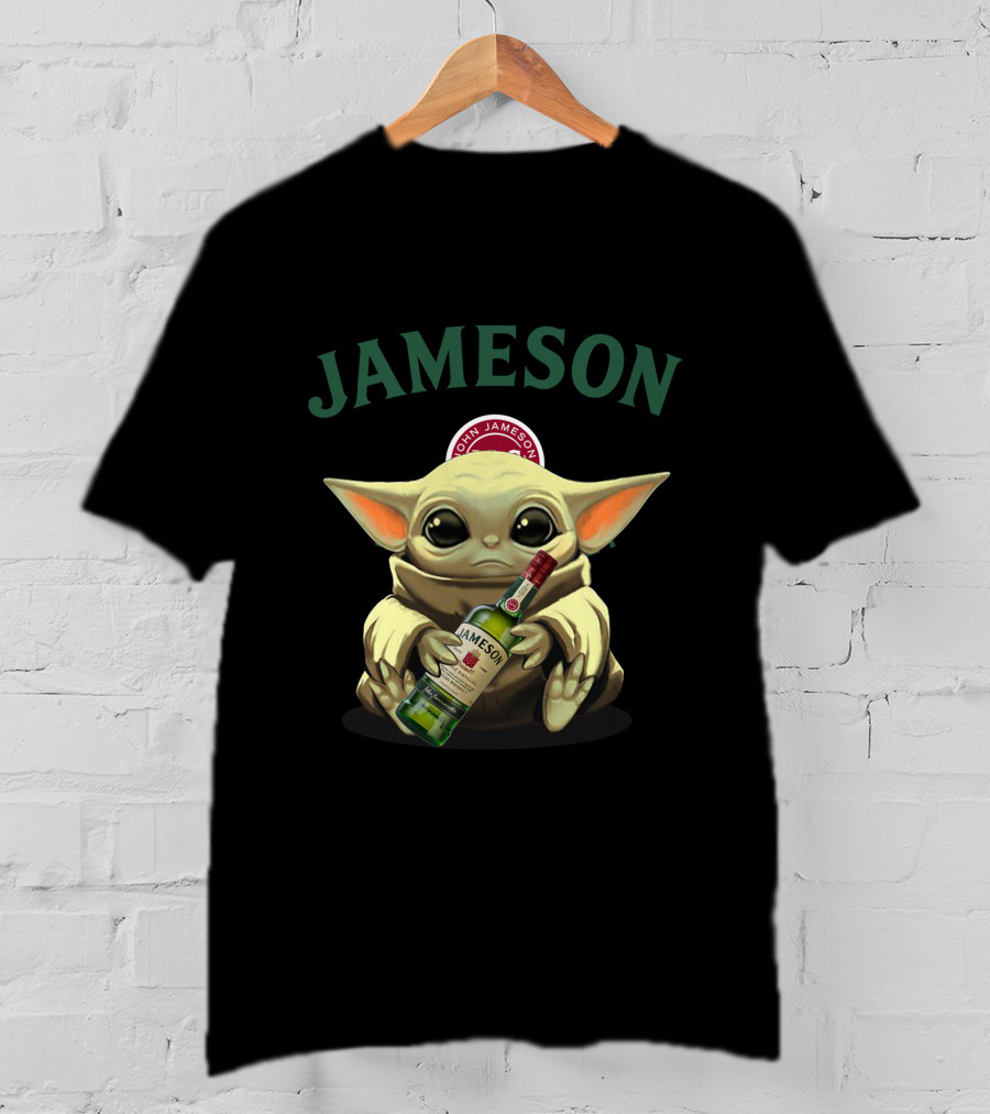 JAMESON Baby Alien Holding Whiskey Bottle T-Shirt