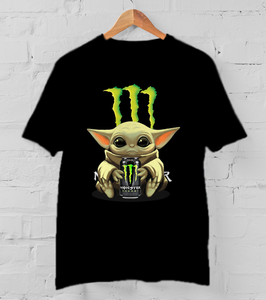 Yoda Baby Holding Monster Energy Can With Iconic Green Claw T-Shirt