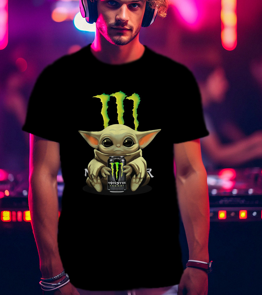 Yoda Baby Holding Monster Energy Can With Iconic Green Claw T-Shirt
