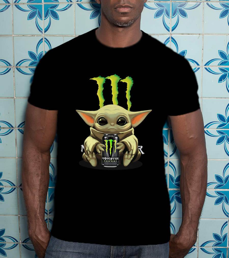 Yoda Baby Holding Monster Energy Can With Iconic Green Claw T-Shirt