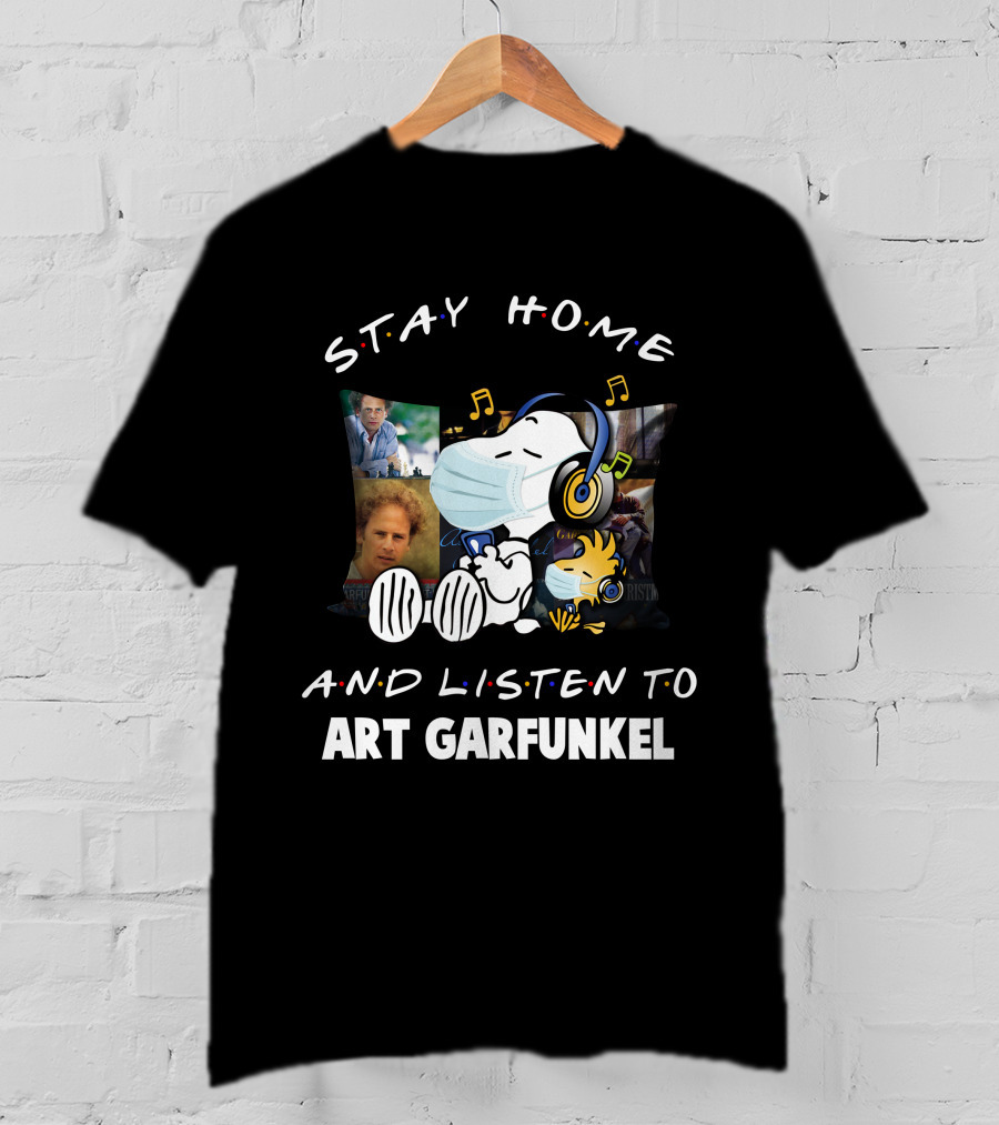 Stay Home And Listen To Art Garfunkel Snoopy Woodstock Pillow T-Shirt