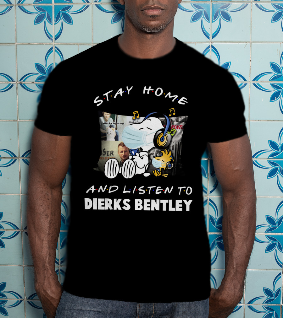Stay Home And Listen To Dierks Bentley Snoopy Music Pillow T-Shirt