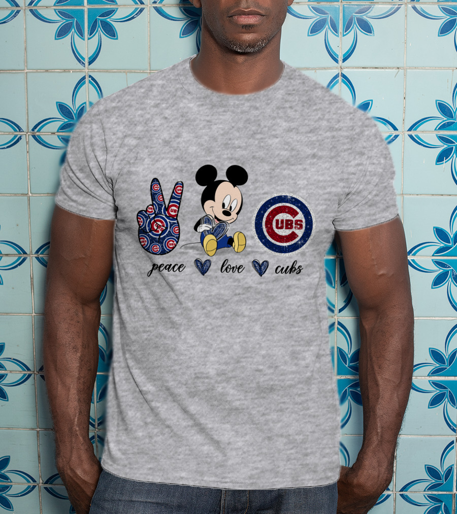 Mickey Mouse Peace Love Cubs T-Shirt