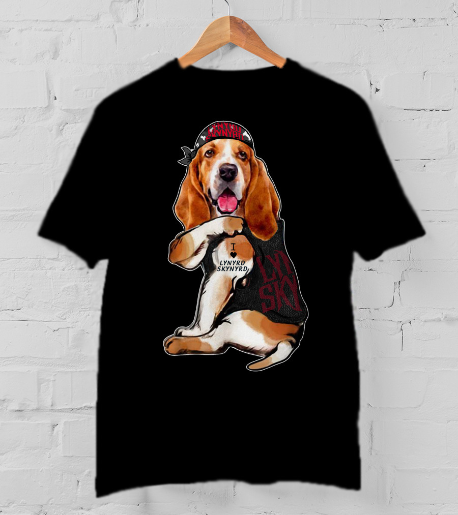 Lynyrd Skynyrd Bandana Basset Hound I Love Lynyrd Skynyrd T-Shirt