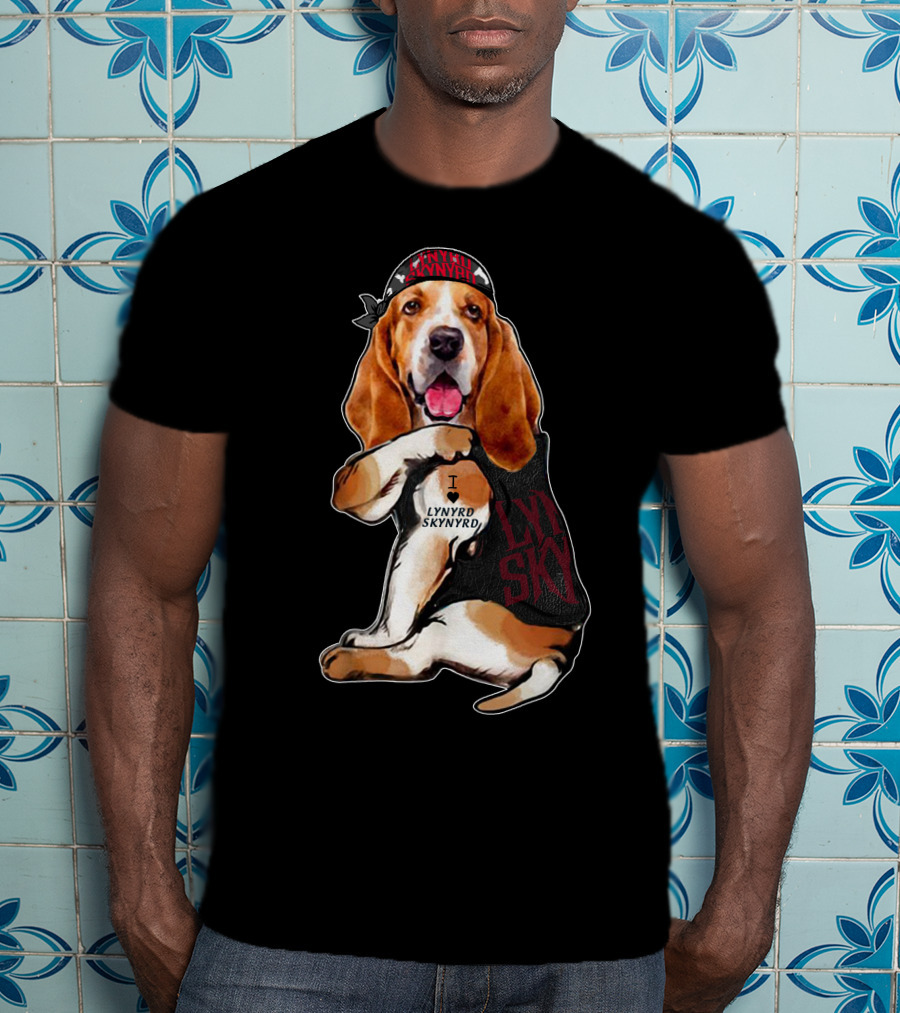 Lynyrd Skynyrd Bandana Basset Hound I Love Lynyrd Skynyrd T-Shirt