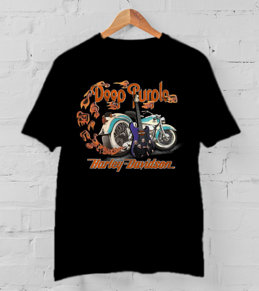 Deep Purple Harley Davidson Motorcycle Guitar 20Hdm T-Shirt