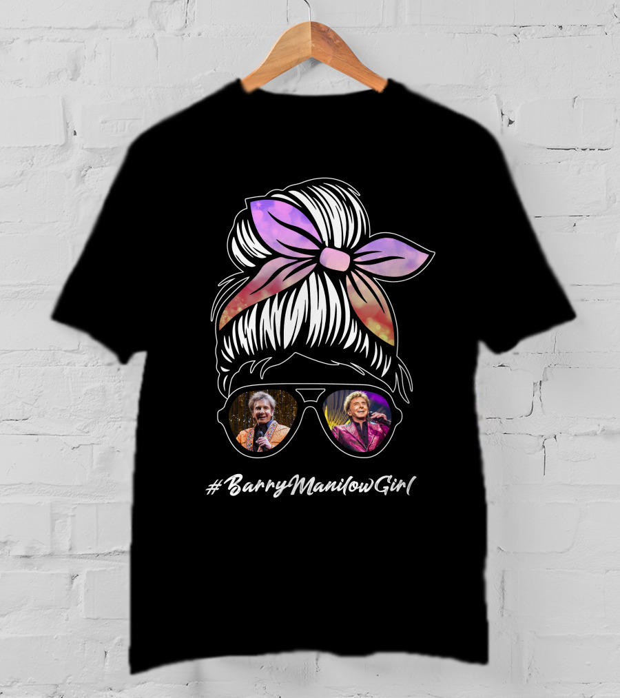 BarryManilowGirl Sunglasses Hairbow T-Shirt