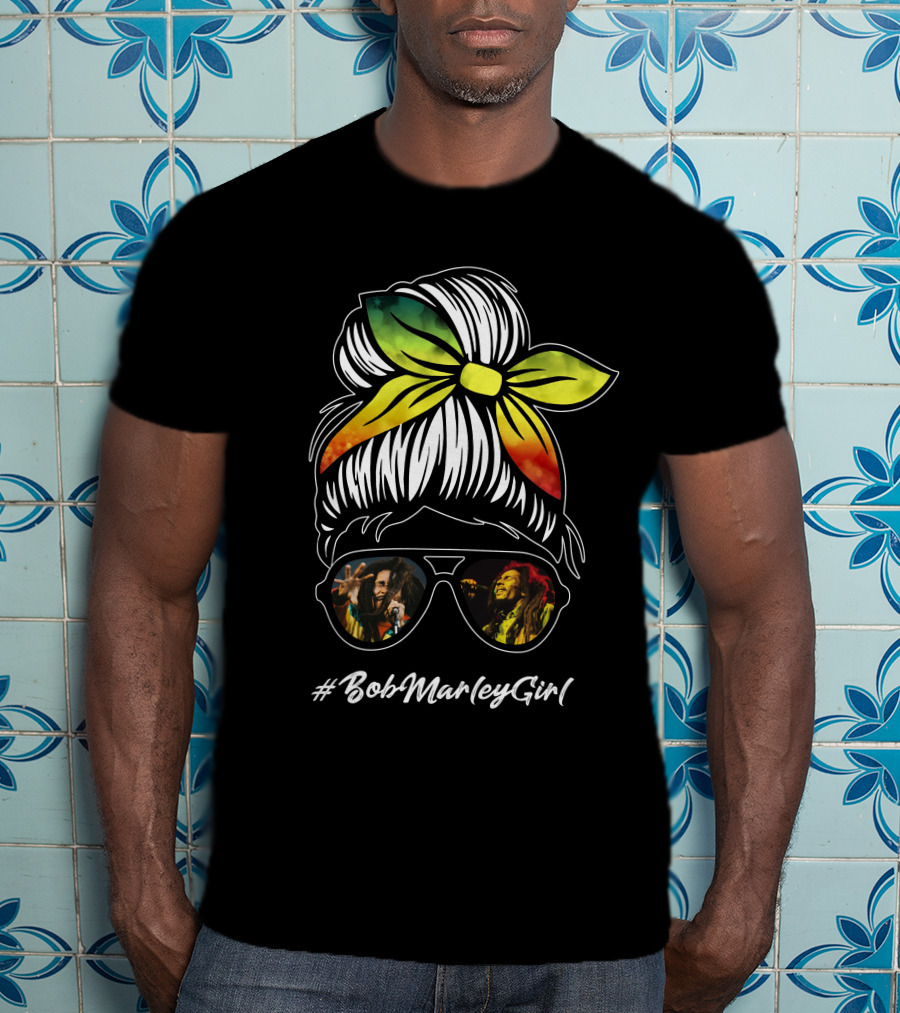 BobMarleyGirl Rasta Shades And Bandana T-Shirt