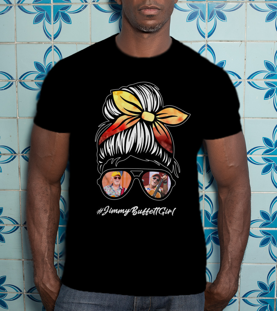 JimmyBuffettGirl Iconic Tropical Music Vibes Sunglasses Bandana Hair T-Shirt