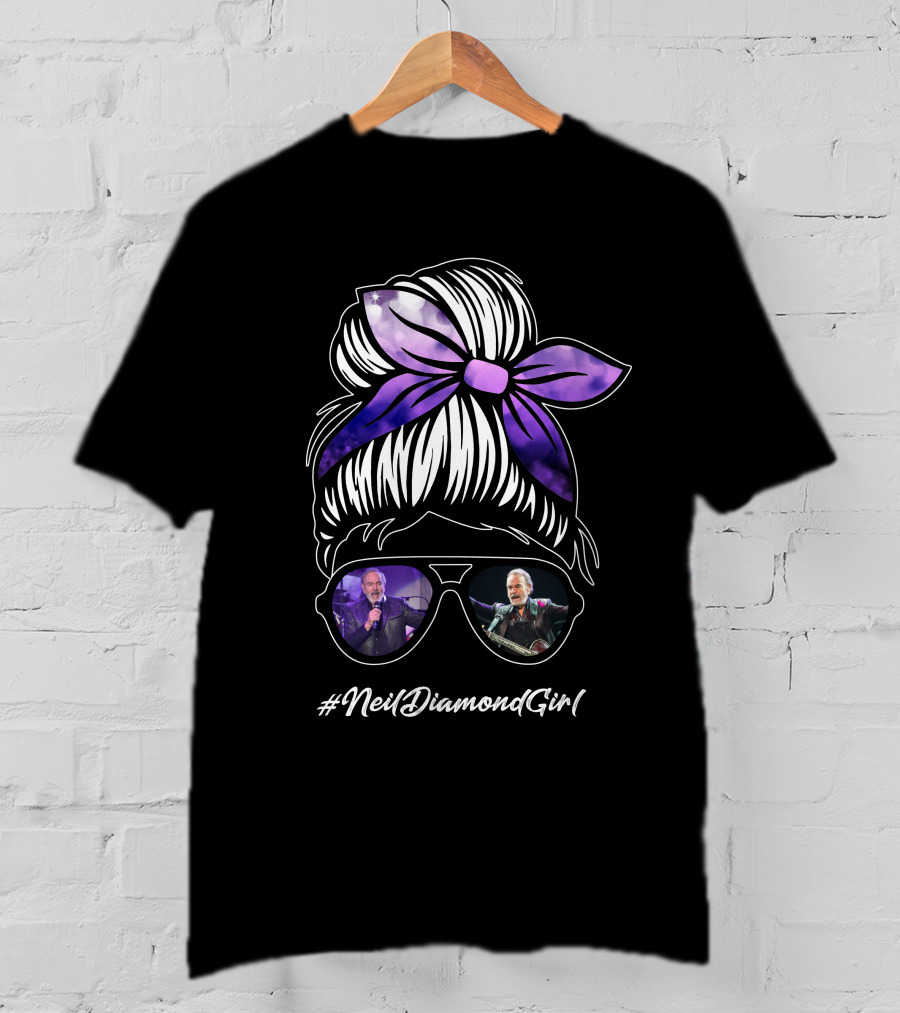 NeilDiamondGirl Purple Bandana Sunglasses T-Shirt