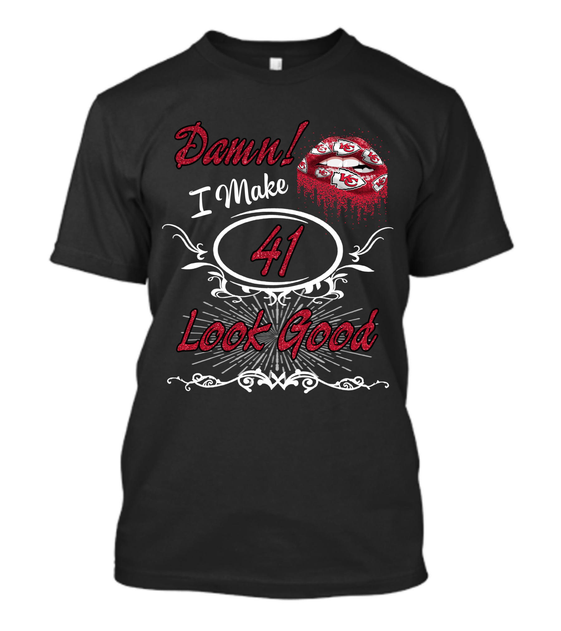 Damn I Make 41 Look Good Chiefs Lips T-Shirt