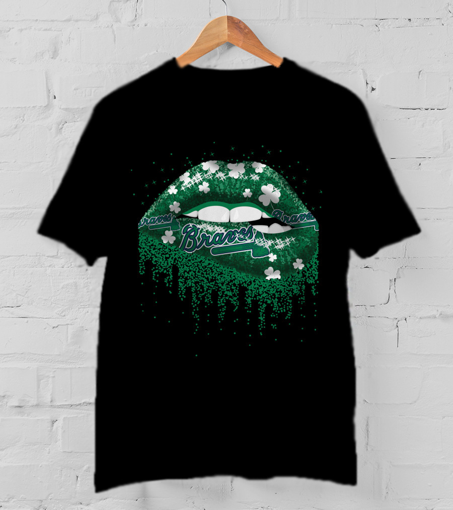 Braves Shamrock Lips Dripping Clovers T-Shirt