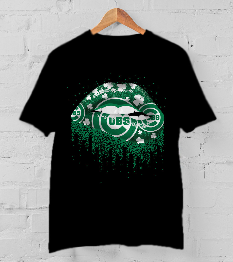 Chicago Cubs Shamrock Lips Green St. Patrick's Day T-Shirt