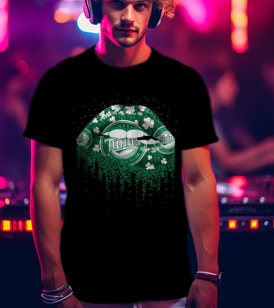Minnesota Twins Green Clover Baseball Club Mouth T-Shirt