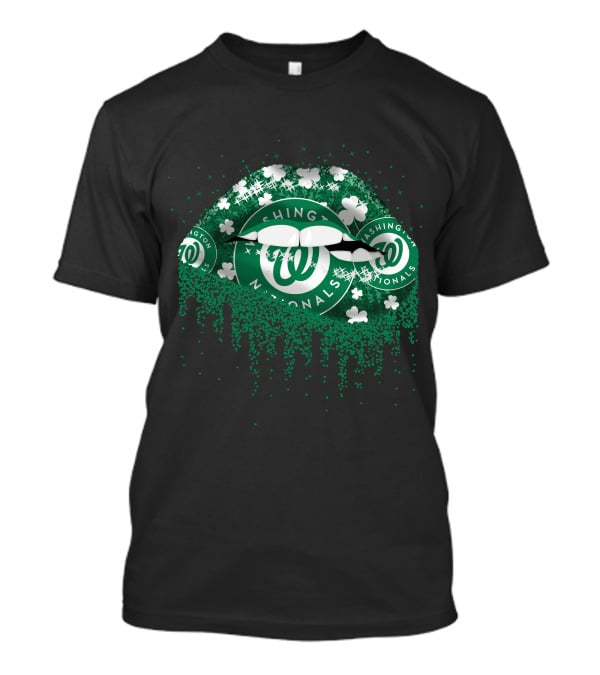 Washington Nationals Shamrock Lips Dripping Green Irish T-Shirt