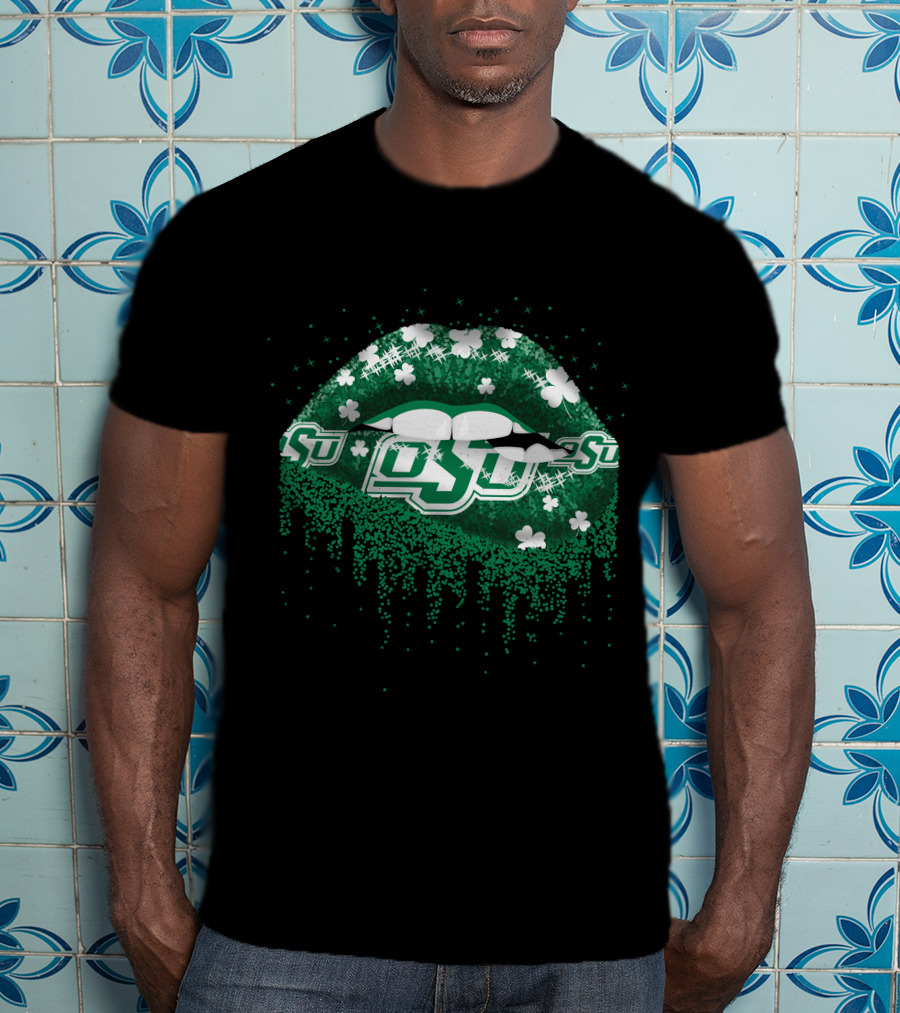 PSU Lips Green With Clover Accents Oklahoma State Cowboys T-Shirt