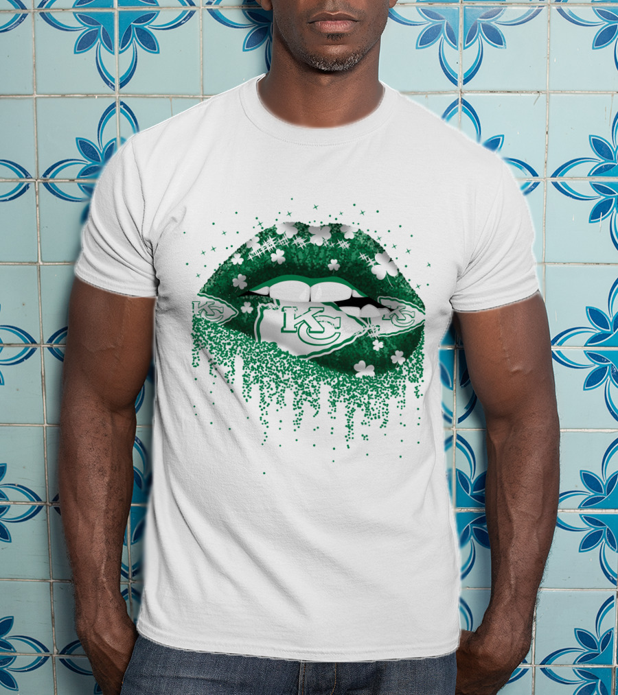 KC Chiefs Clover Lips St. Patrick's Day T-Shirt