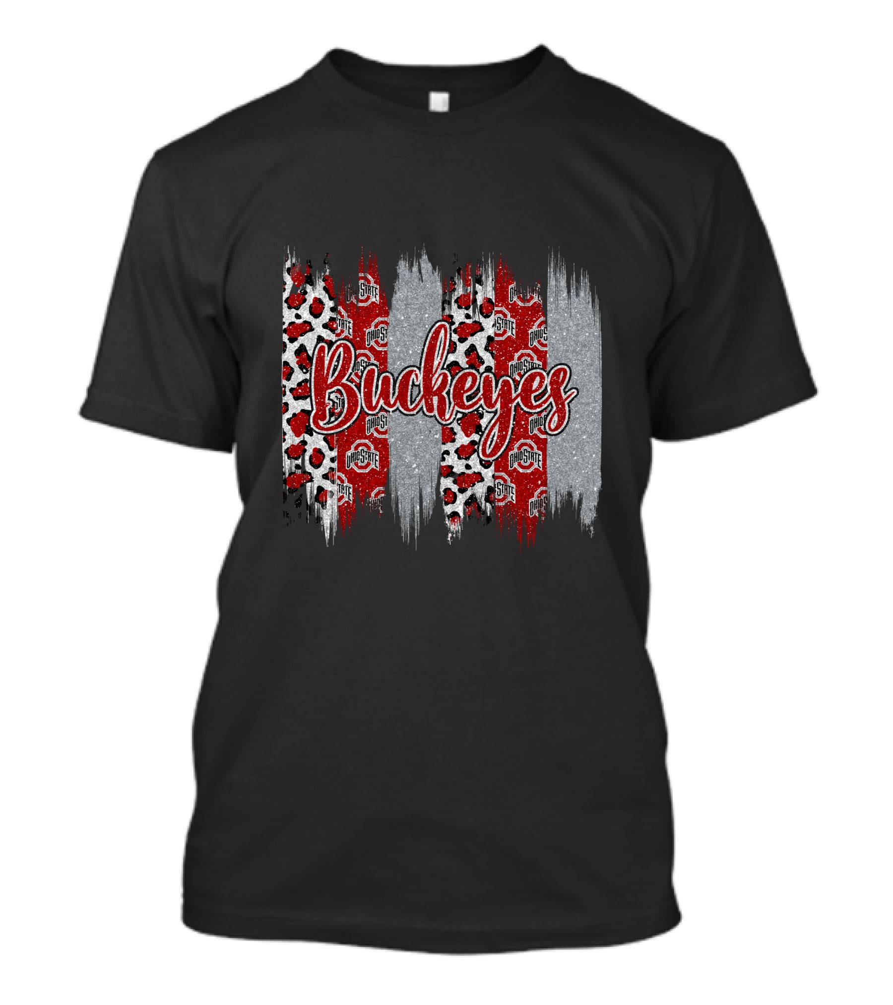 Buckeyes Ohio State Brushstroke Leopard T-Shirt