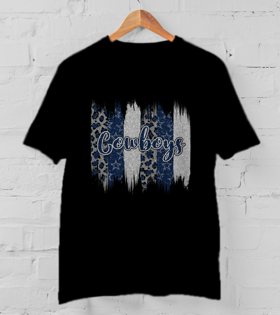 Cowboys Brushstroke Leopard Star Stripes T-Shirt