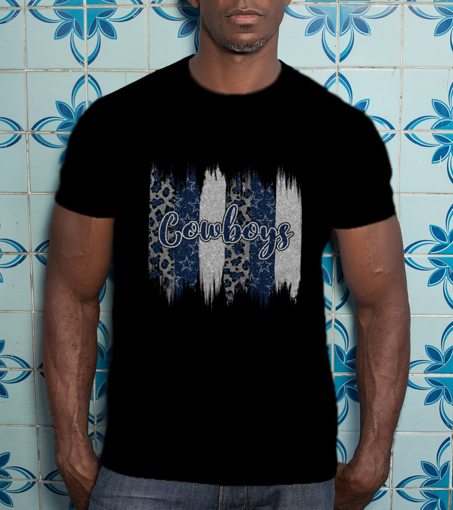 Cowboys Brushstroke Leopard Star Stripes T-Shirt