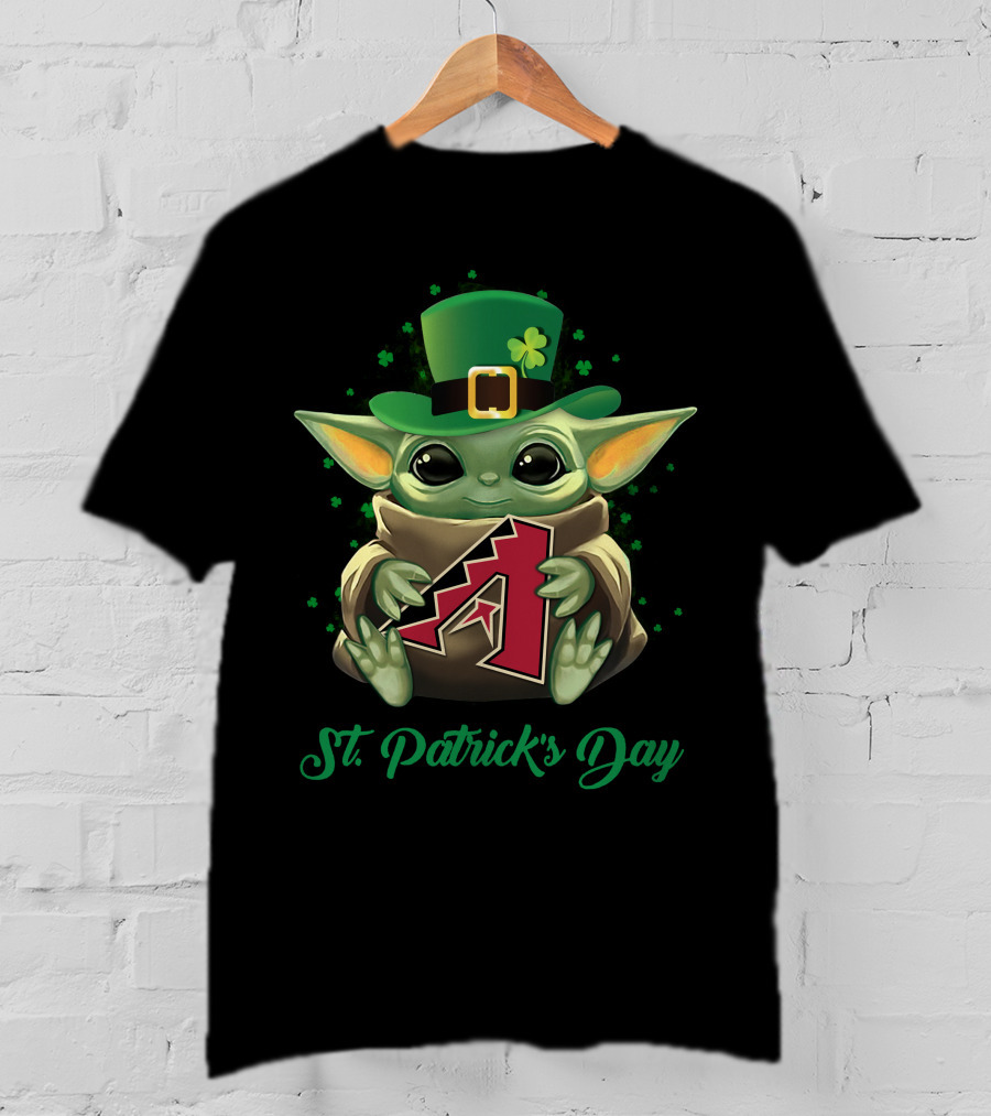 St. Patrick's Day Arizona Diamondbacks Baby Yoda T-Shirt