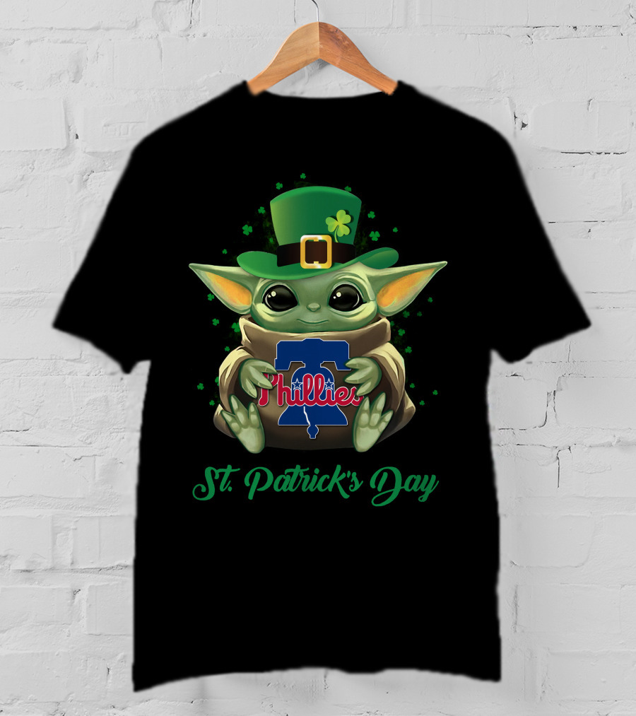Philadelphia Phillies Baby Yoda St. Patrick's Day T-Shirt
