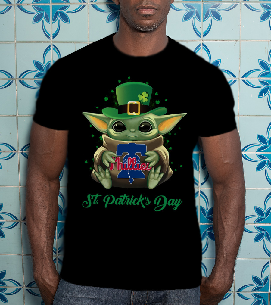 Philadelphia Phillies Baby Yoda St. Patrick's Day T-Shirt