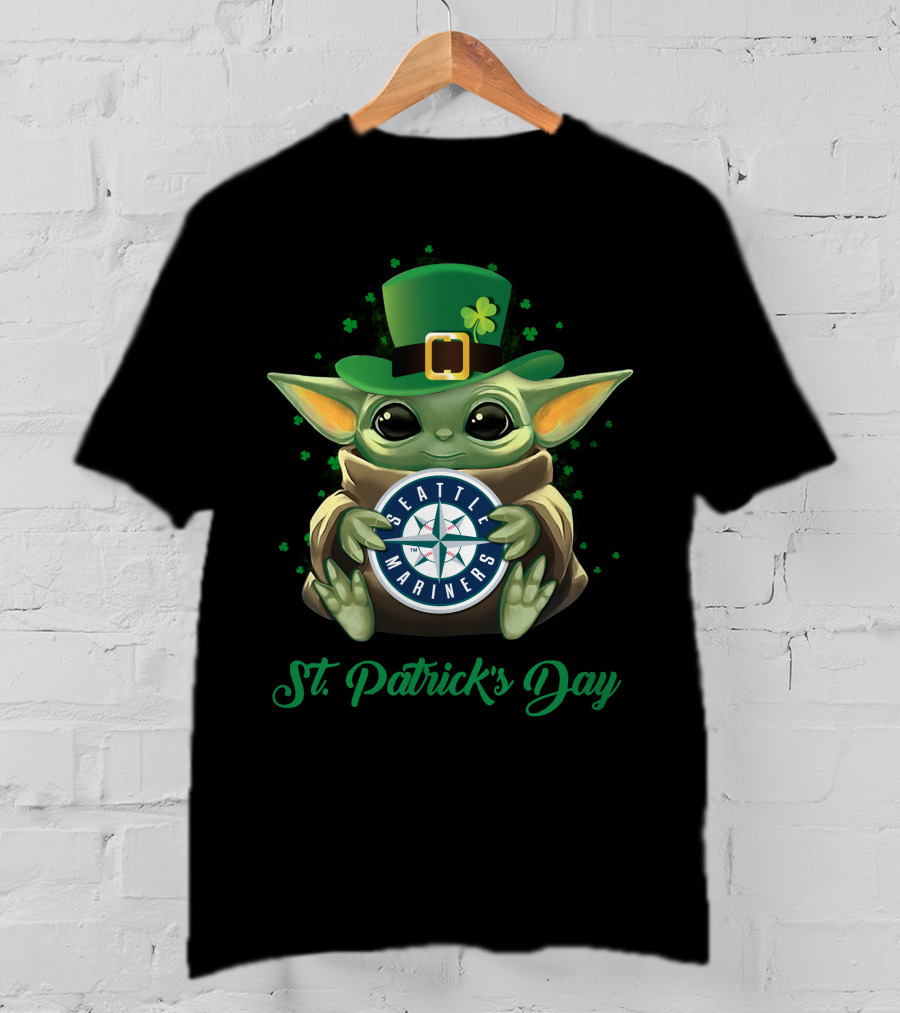 Seattle Mariners Baby Yoda St. Patrick's Day T-Shirt