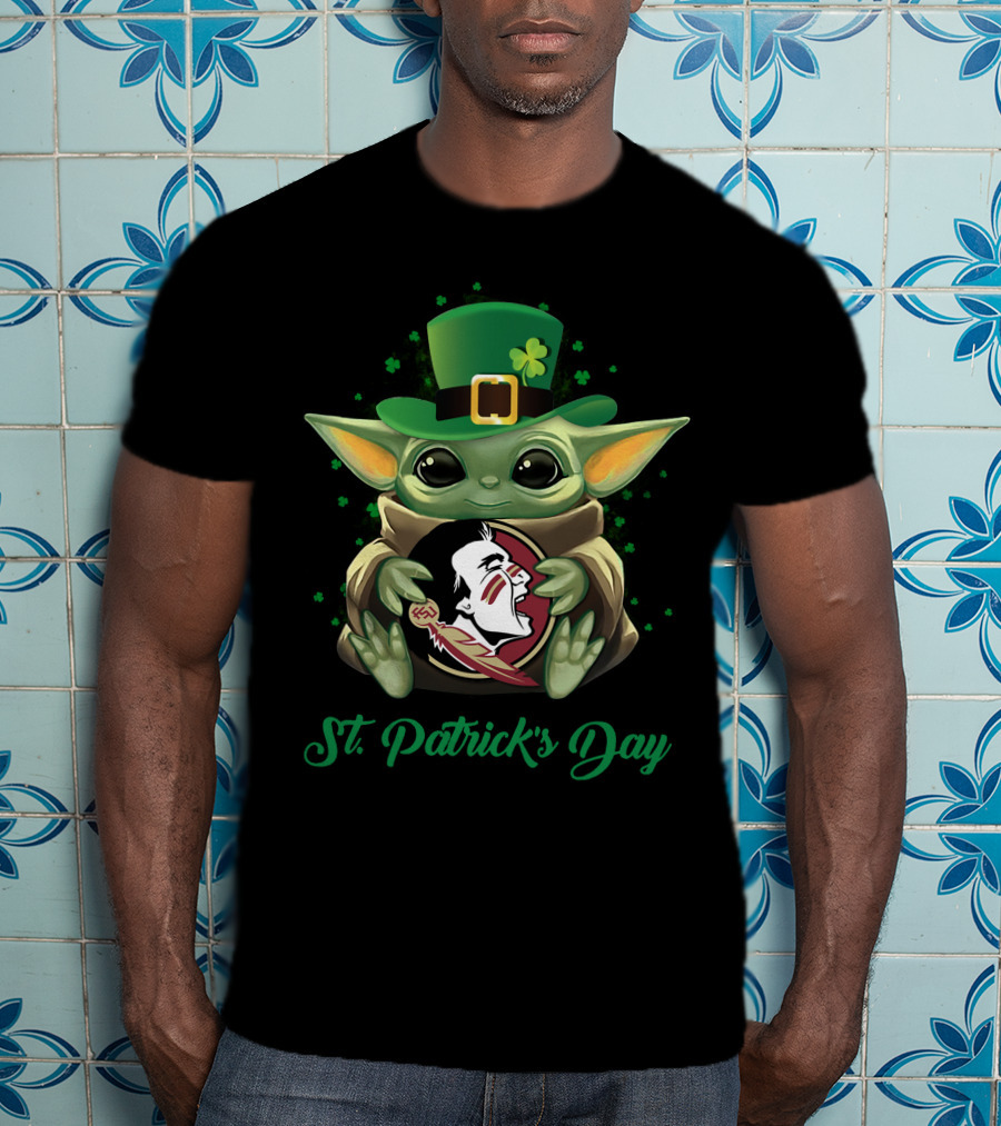 St. Patrick's Day Florida State Seminoles Baby Yoda T-Shirt