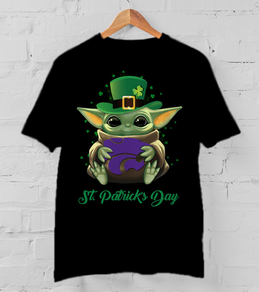 Kansas State Wildcats Baby Yoda St. Patrick's Day T-Shirt