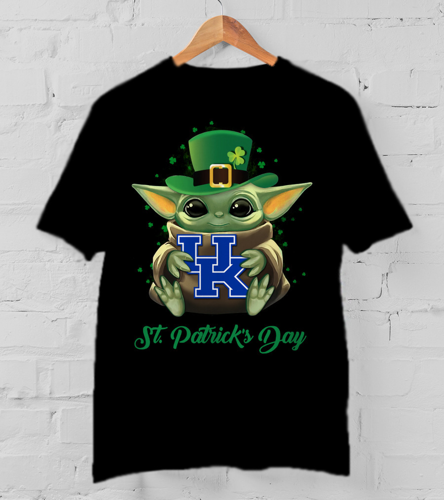 Kentucky Wildcats Baby Yoda St. Patrick's Day T-Shirt